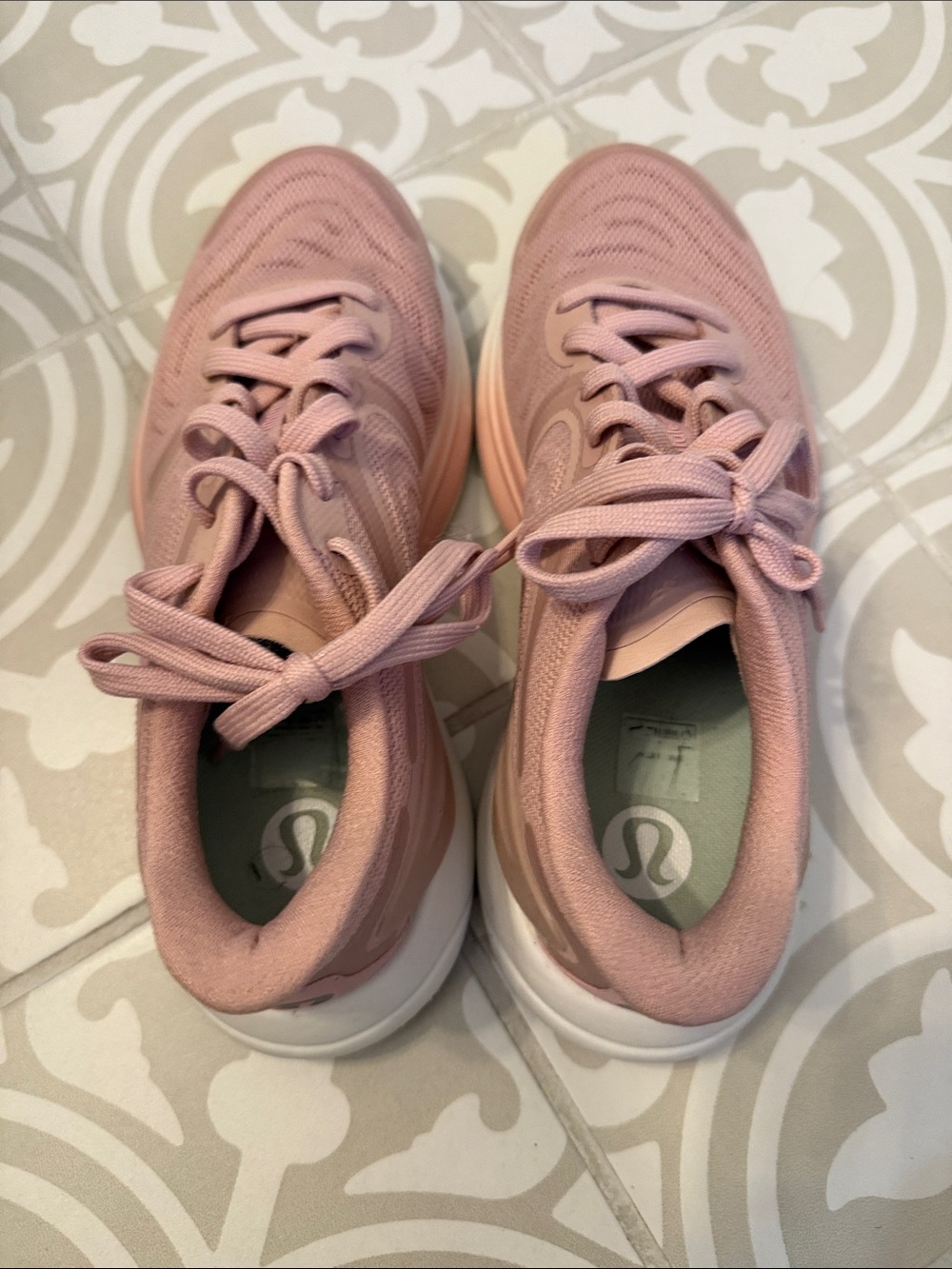 lululemon athletica Blush Pink Knit Running Shoes